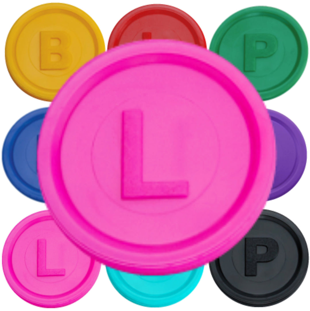 SCHWABMARKEN 1000 Pfandmarken, Chips, Token Farbe Neon-Pink L, Neon-pink L