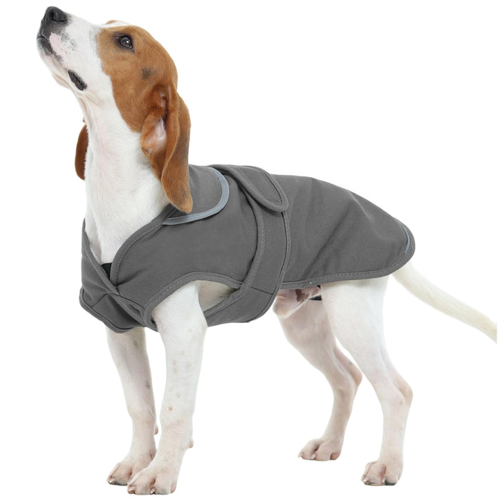 Kuoser Leinwand Haustier Hund Wintermantel, Reflektierende Warme Fleecejacke für Kleine Mittelgrosse