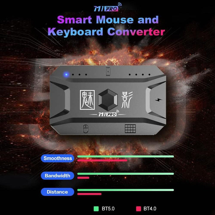 M1 Pro Keyboard Mouse Converter Portable Mobile Game Keyboard und Mouse Adapter BT5.0 Connection Sup