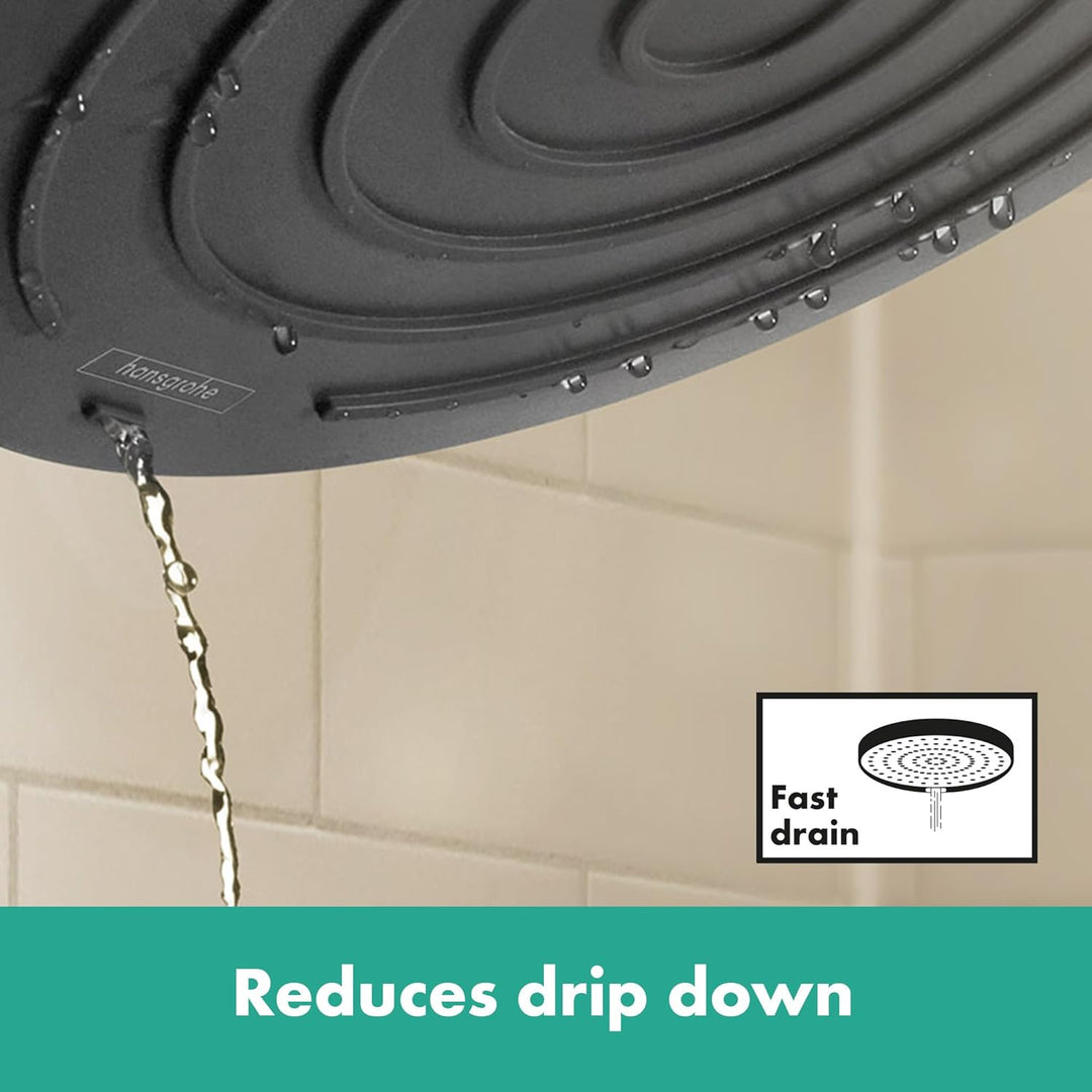 hansgrohe Kopfbrause Pulsify S, Brausekopf 260mm, Duschkopf Regendusche mit 1 Strahlart, Mattschwarz