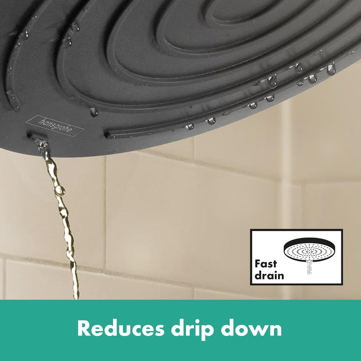 hansgrohe Kopfbrause Pulsify S, Brausekopf 260mm, Duschkopf Regendusche mit 1 Strahlart, Mattschwarz