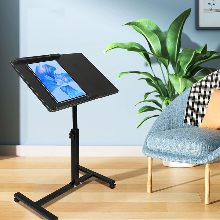 Betttisch mit Rollen, Betttisch für Laptop, Serviertablett für Sofa, Bremsen an beiden Hinterrädern,