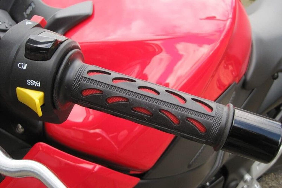 Motorrad Griffe Weiches Silikon Gummi Für 7/8" 22mm Lenker - Schwarz/Rot, Schwarz, Schwarz/Rot