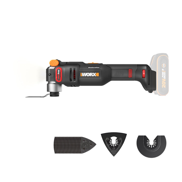 WORX Nitro WX698.9 Sonicrafter Akku Multifunktionswerkzeug 20V – bürstenloser Motor –PowerShare – zu