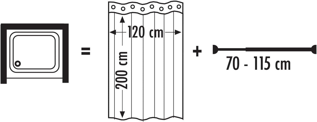 RIDDER 55101-350 Duschvorhangstange Ø 25 mm ausziehbar von 70-115 cm, Aluminium, weiss Weiss Ø 25 mm