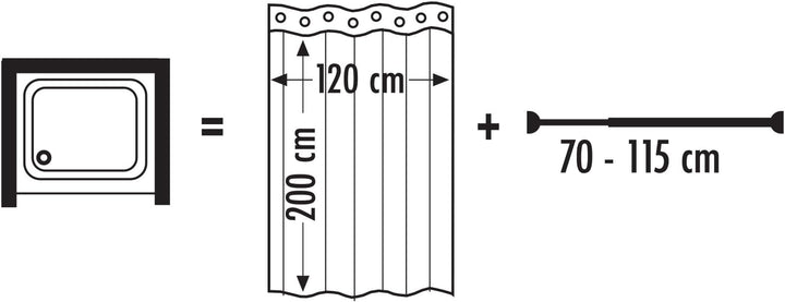RIDDER 55101-350 Duschvorhangstange Ø 25 mm ausziehbar von 70-115 cm, Aluminium, weiss Weiss Ø 25 mm