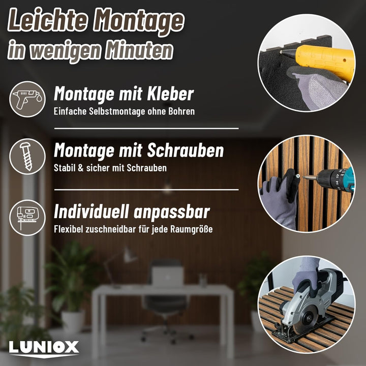 4X Akustikpaneele Rosenholz 119x59,5x2,1cm, Wandpaneele, Schallabsorber, Wandverkleidung, Schallschu