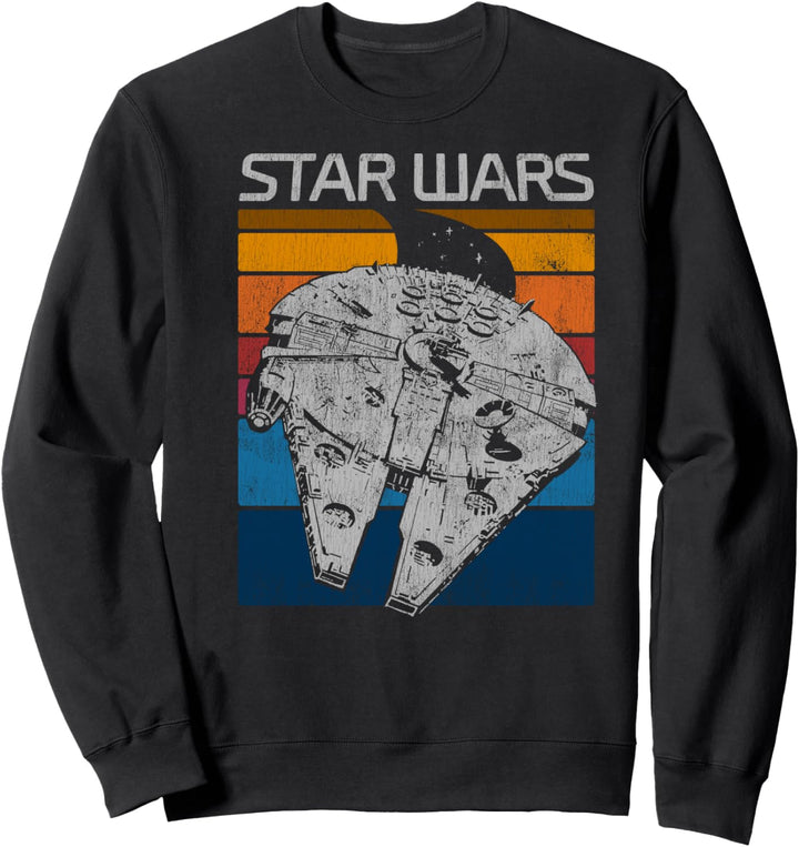 Star Wars Millennium Falcon Retro Lines Poster Sweatshirt
