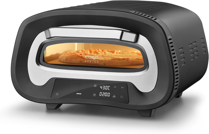 CASO PizzaChef 430° - Pizzaofen, 80-430°C, 8 Automatikprogramme, Cordierit Pizzastein (33x33cm), ein