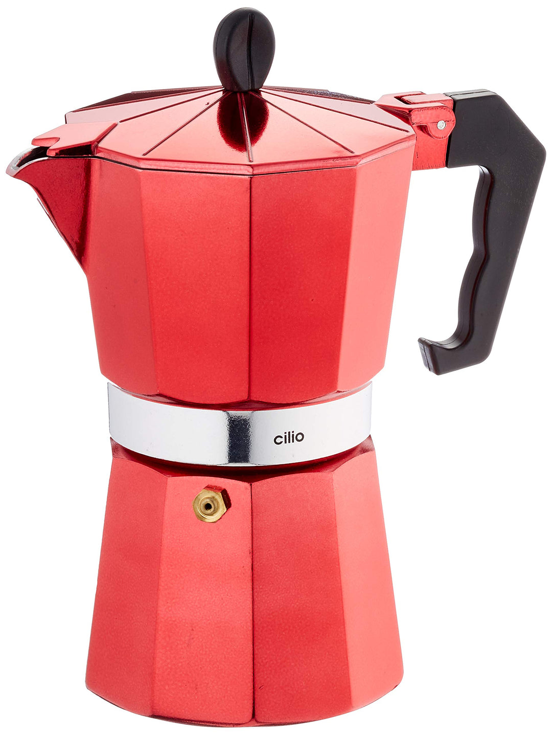 Espressokocher Classico metallic rot, 6 Tassen