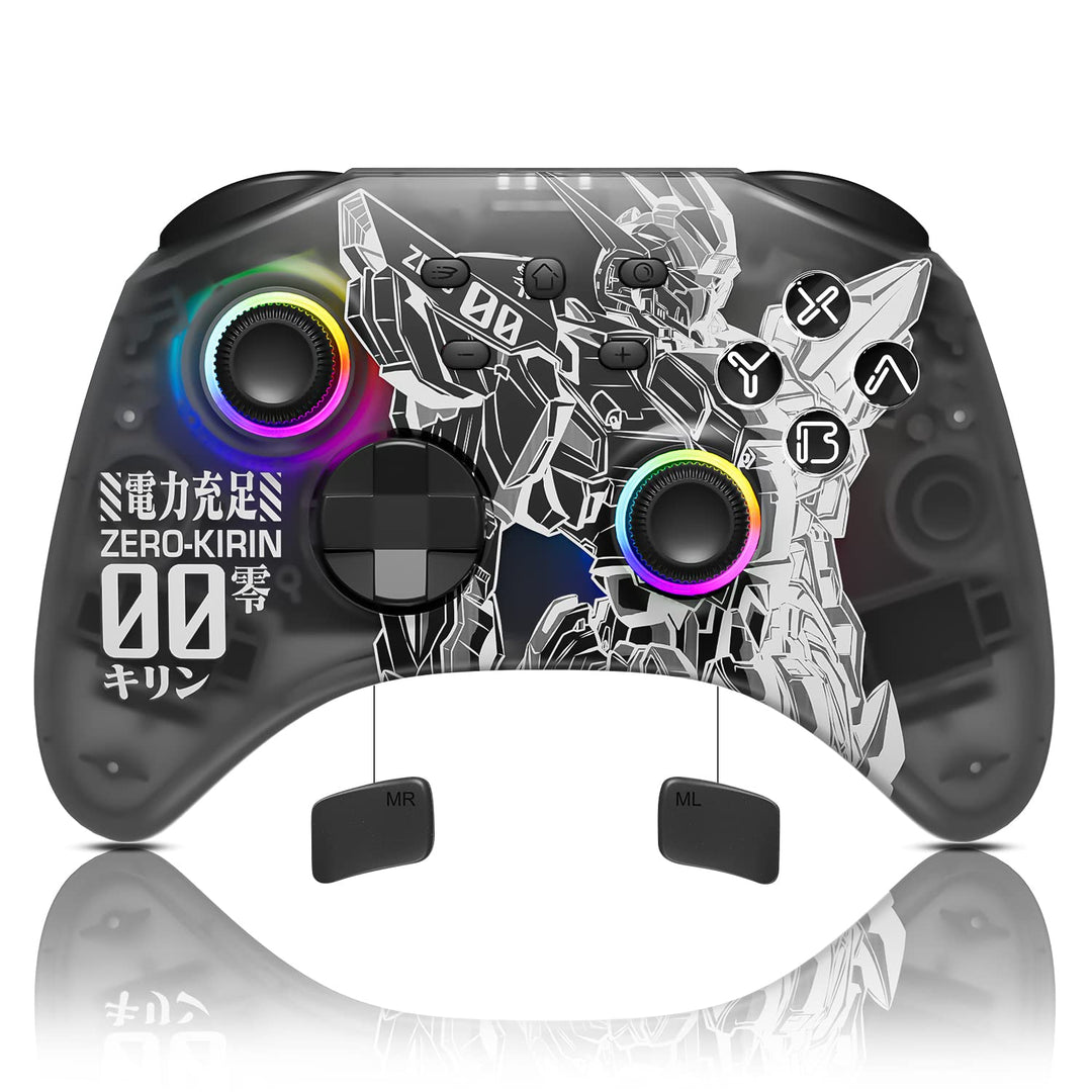 Mytrix Wireless Controller für Nintendo Switch mit RGB Optik Joystick, Mecha-Muster Pro Controller f