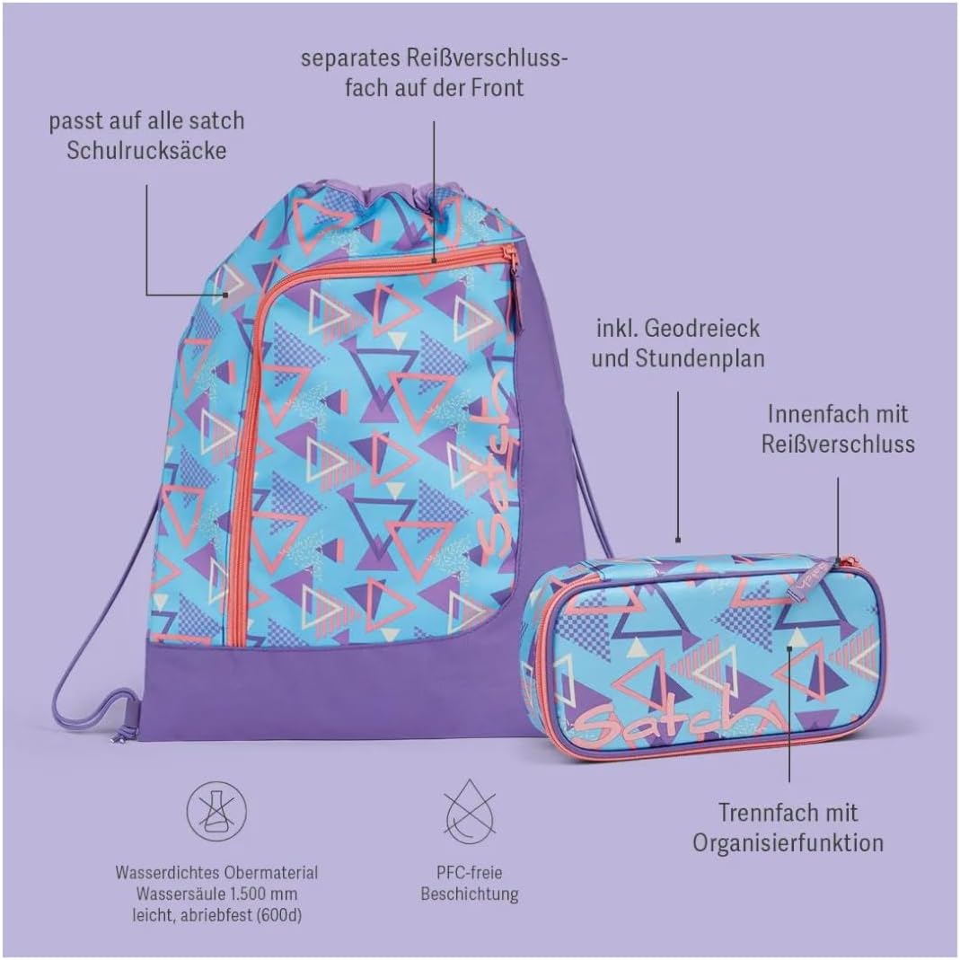 Satch Pack Bundle ab 5. Klasse ergonomisch 4-teilig 30L Stauraum standfest Organisationstalent 80s D