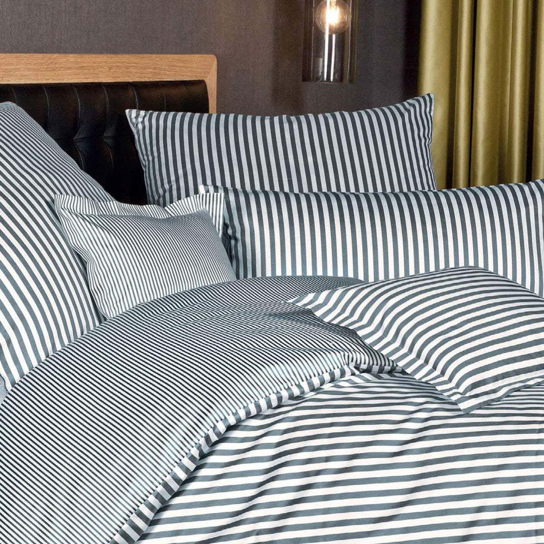 Janine Design Streifen-Bettwäsche modern Classic anthrazit 1 Bettbezug 155 x 200 cm + 1 Kissenbezug