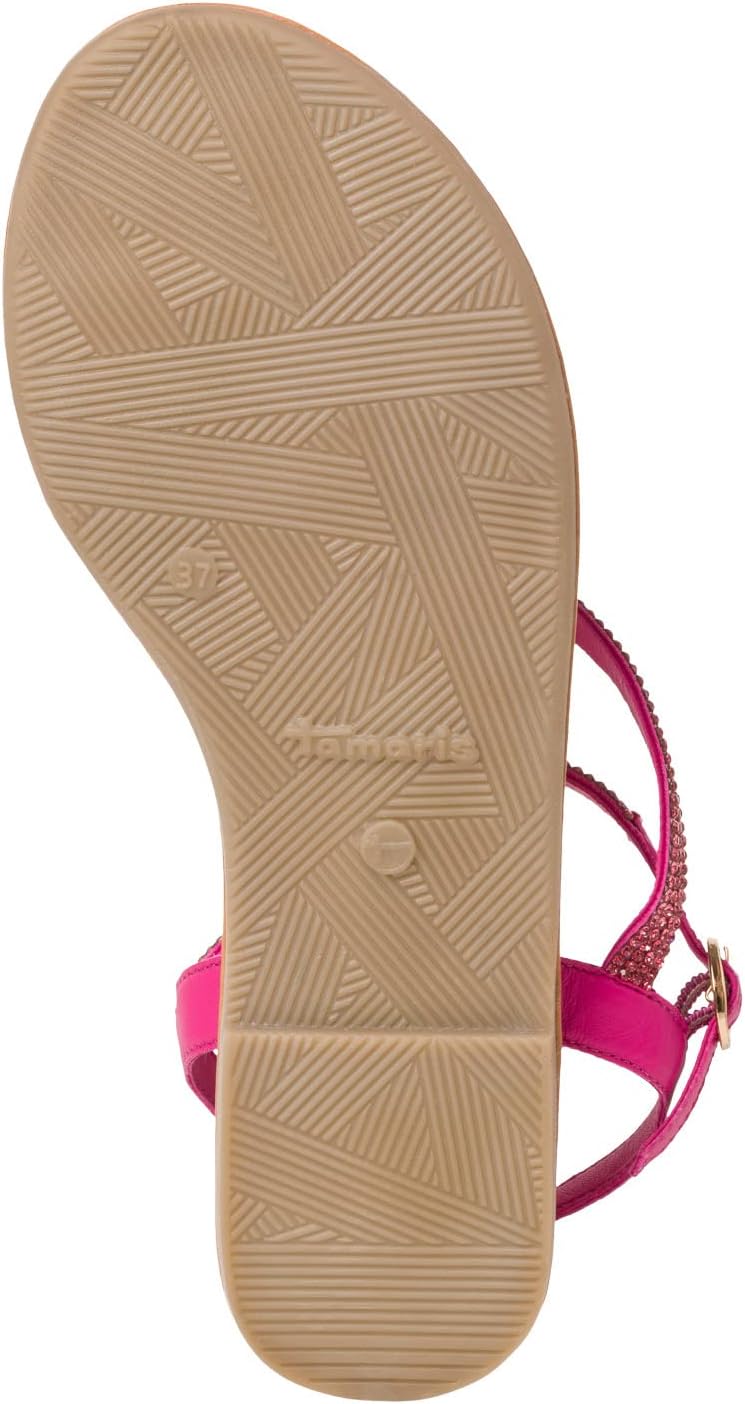 Tamaris Damen Sandaletten, Frauen Sandalen,TOUCHit-Fussbett 37 EU Pink Fuxia Glam, 37 EU Pink Fuxia