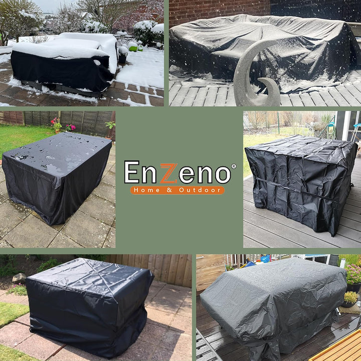 Enzeno Gartenmöbel Abdeckung Wasserdicht aus Oxford Gewebe, Gartenlounge Abdeckung Winterfest für Ti