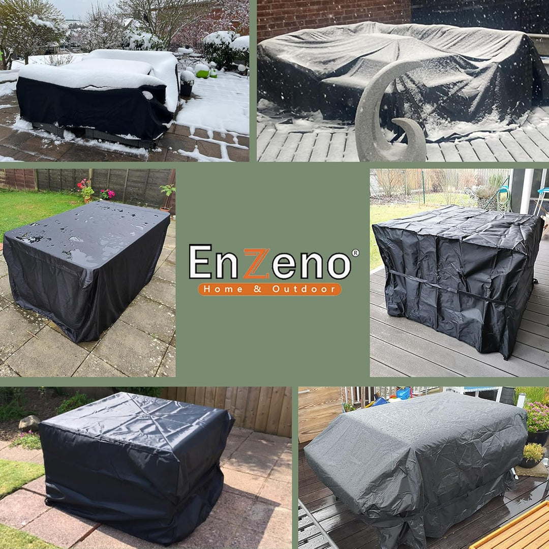 Enzeno Abdeckung Gartenmöbel Rechteckig 250x210cm, Wasserdicht Abdeckplane Gartenmöbel, Loungemöbel
