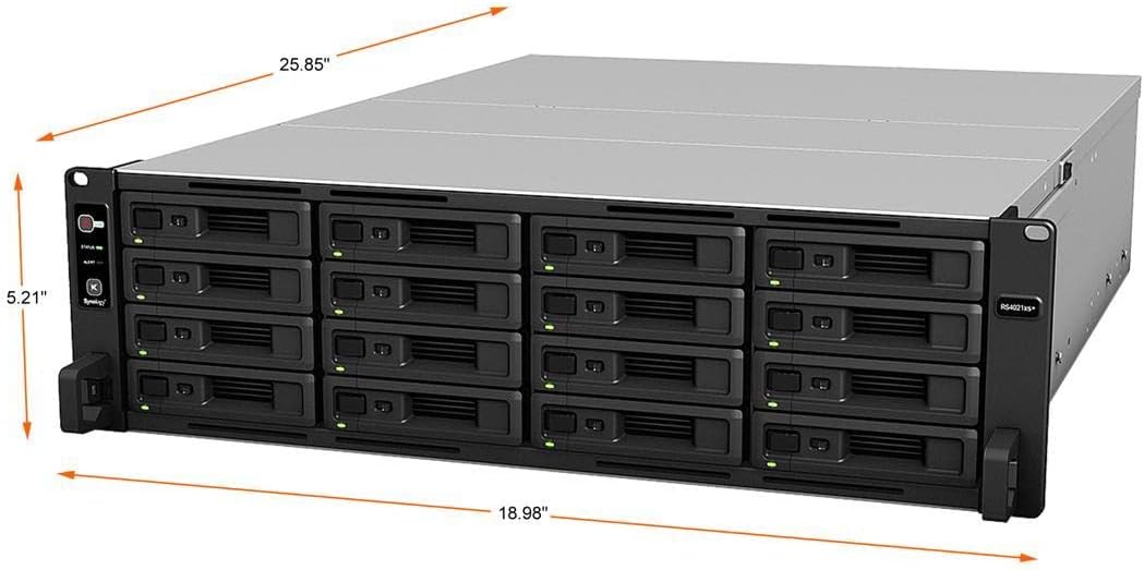NAS Storage RACKST 16BAY 3U/NO HDD USB3 RS4021XS+ SYNOLOGY 16-bay; 16GB DDR4 RS4021xs+, 16-bay; 16GB
