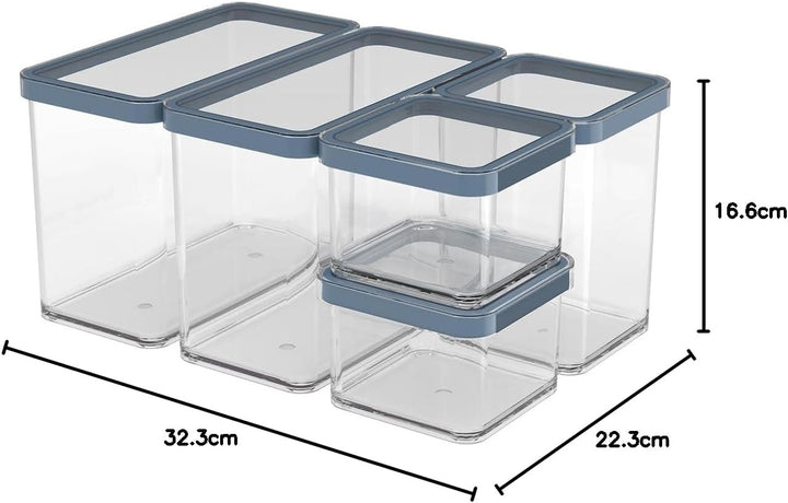 Rotho Loft Set Vorratsdosen 5 tlg. LOFT, Kunststoff (PP) BPA-frei, transparent, (32.3 x 22.3 x 16.6