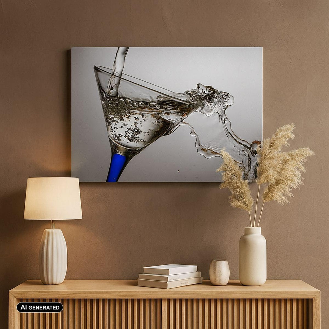 ARTTOR Bilder auf Leinwand 100x70cm Leinwandbild Funkeln trinken glas Gross Wanddeko Bild Schlafzimm