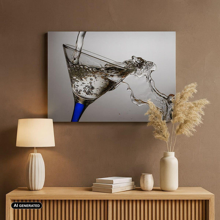 ARTTOR Bilder auf Leinwand 100x70cm Leinwandbild Funkeln trinken glas Gross Wanddeko Bild Schlafzimm