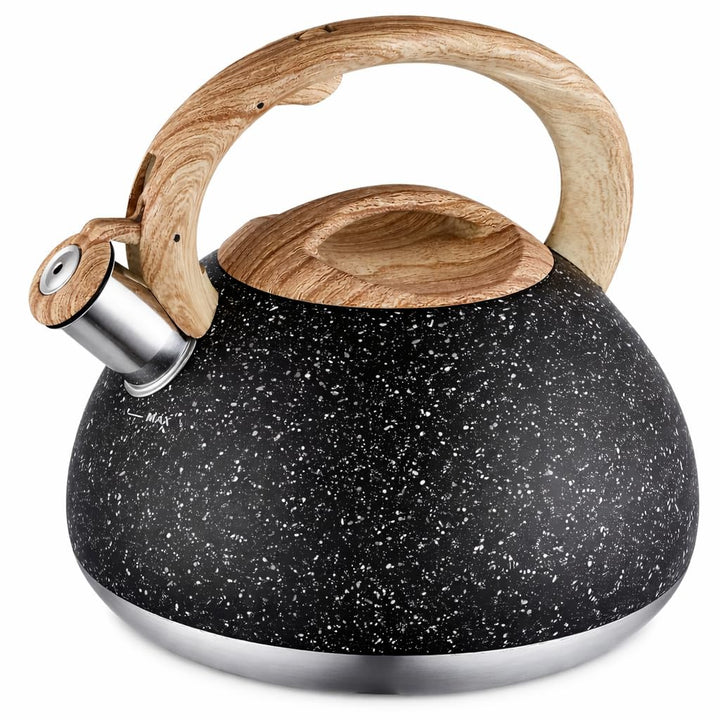 Klausberg Flötenkessel Wasserkessel 2.7L Kessel 7-Schicht Boden Schwarz KB-7279, Schwarz