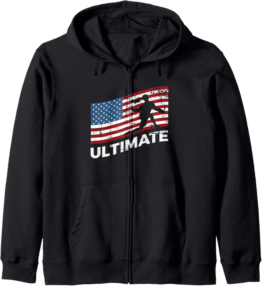 USA Flagge Disc Golf Spieler Ultimate Frisbee Kapuzenjacke