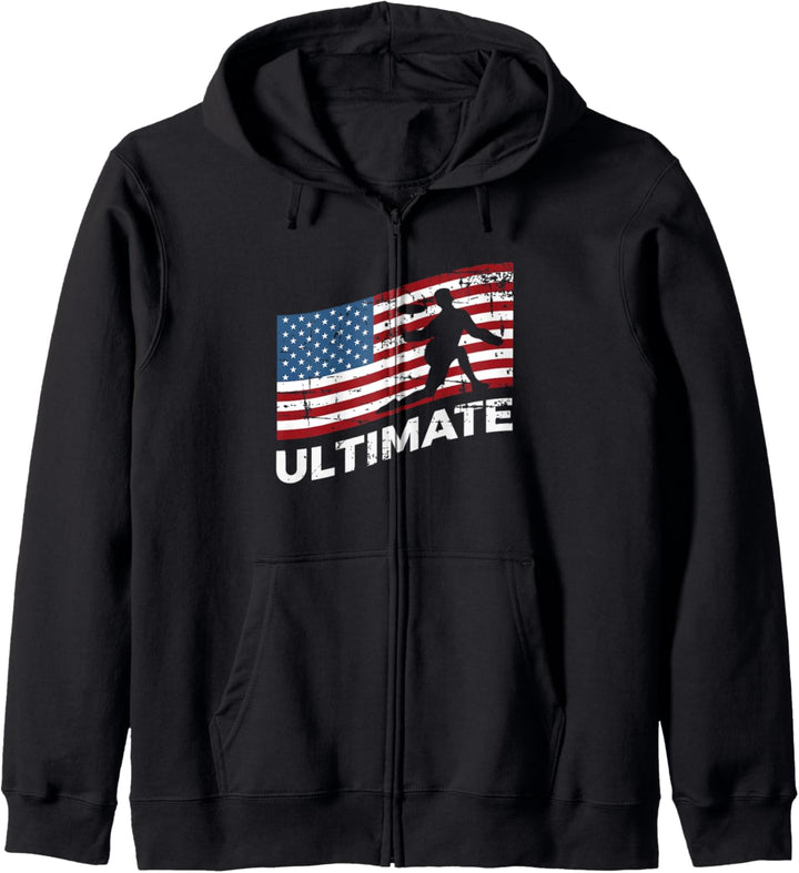USA Flagge Disc Golf Spieler Ultimate Frisbee Kapuzenjacke