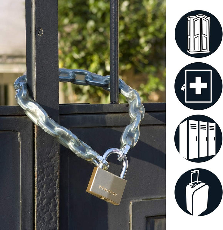 Master Lock 2950EURD Schlüssel Vorhängeschloss aus extradickem Massivmessing, Gold, 8,1 x 5 cm, 8,1