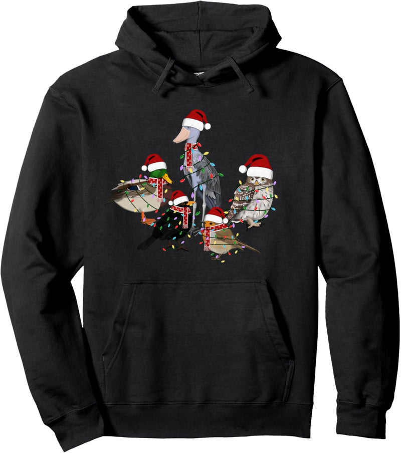 Amsel Rotkehlchen Ente Eule Schuhschnabel Weihnachten Vogel Pullover Hoodie