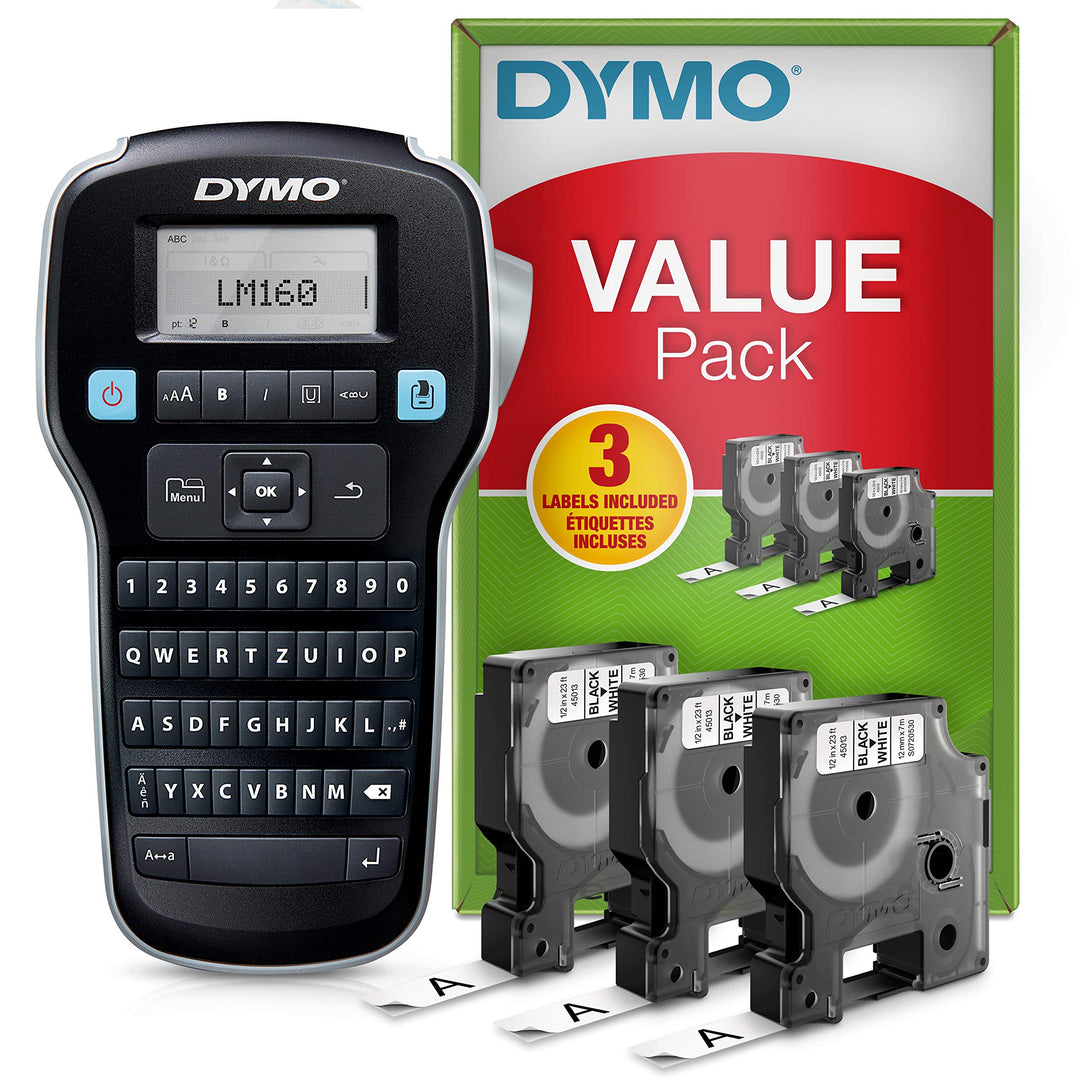 DYMO LabelManager 160 Tragbares Beschriftungsgerät Starter-Set | Etikettiergerät mit QWERTZ Tastatur