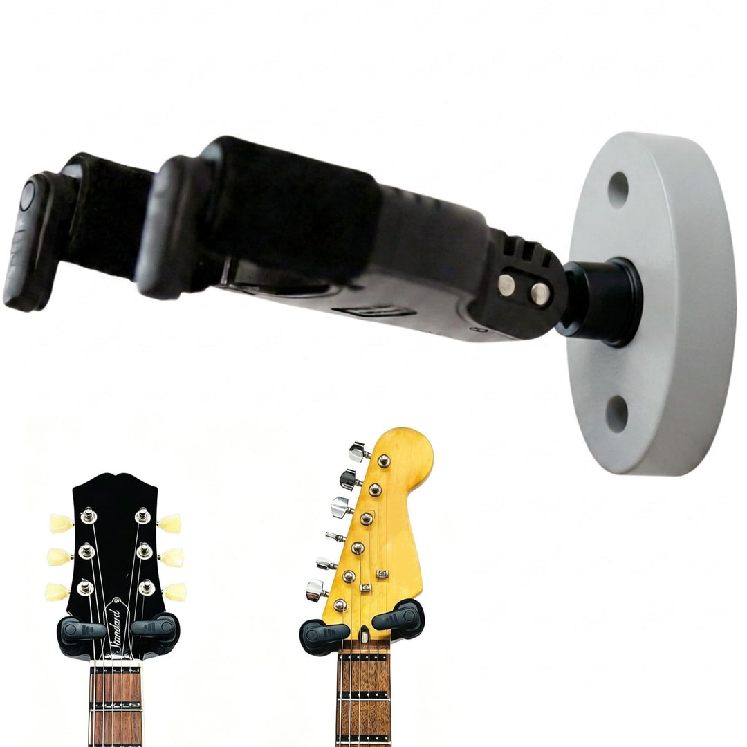 AH85 Gitarrenhalter für die Wand Holz mit Auto-Lock & Drehmechanismus | Universeller Wandhalter für