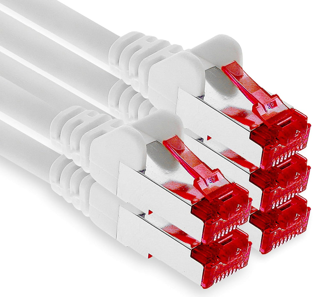 1aTTack.de - 5x 10m CAT6 Patchkabel S/FTP PIMF Schirmung CAT.6 RJ45 Netzwerkkabel Ethernetkabel DSL