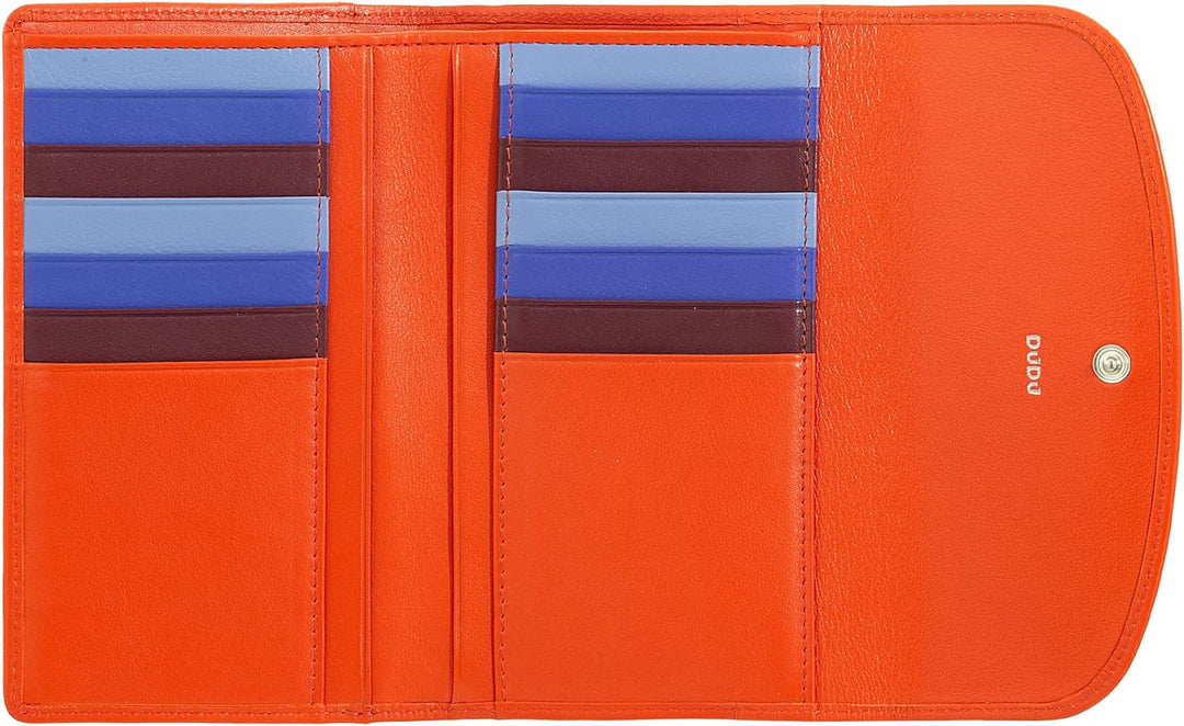 DUDU Damen Portemonnaie aus weichem Leder, Münzgeldbörse mit Reissverschluss, 12 Kartenfächer, Mehrf