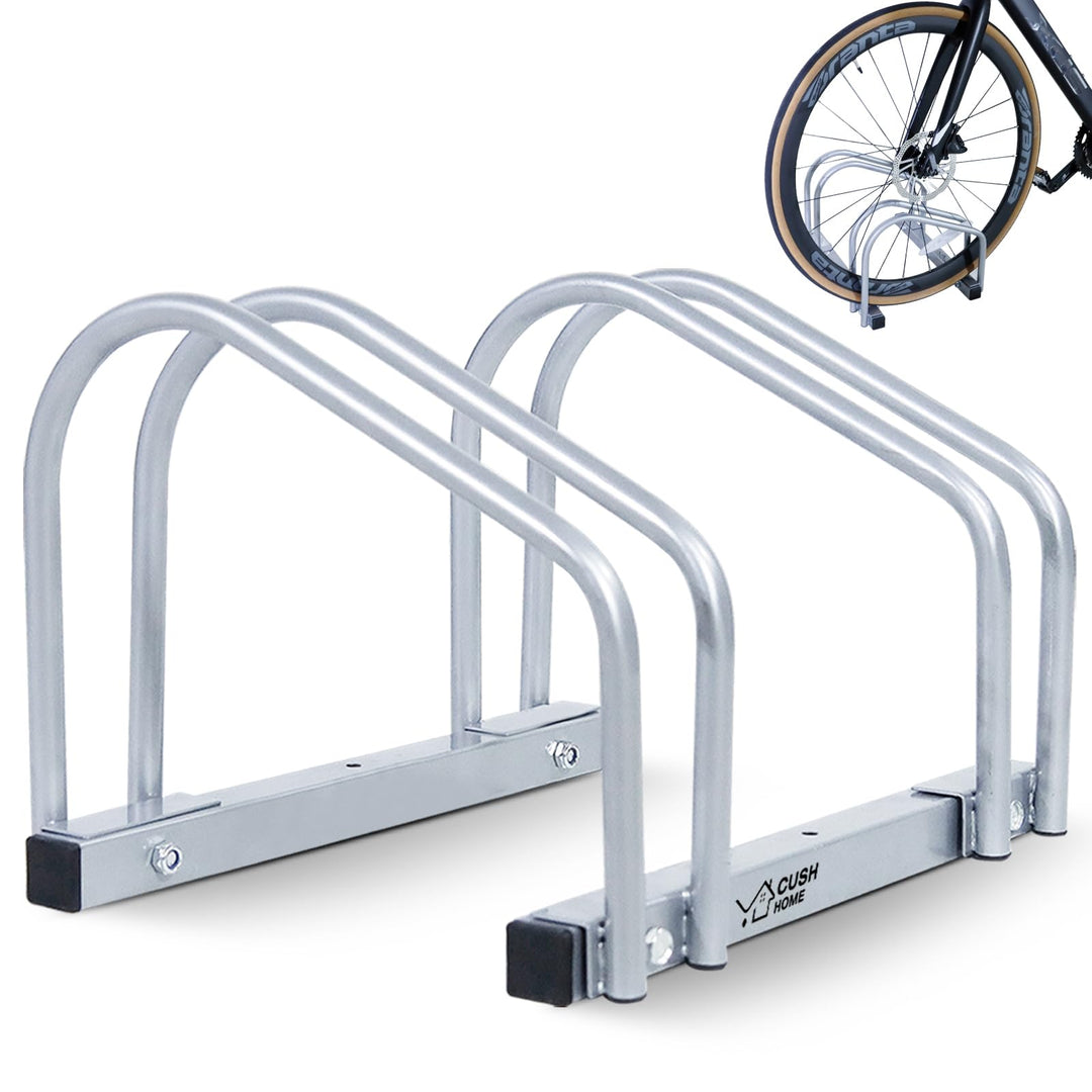 CCLIFE Fahrradständer Boden für 2 Fahrräder mit Reifenbreiten bis 65 mm Eisen Fahrradhalter 40 x 32