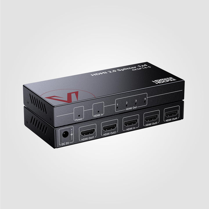 AV Access 1 in 4 Out UHD 4K@60Hz 1080p@120Hz HDMI 2.0 Splitter mit Auto Downscaling,18Gbps Zero Late