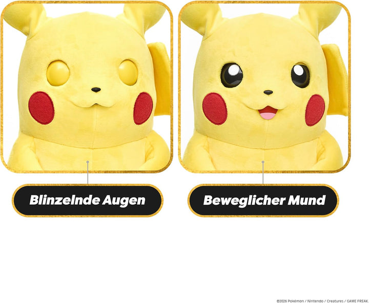 Wow! Stuff Pokémon Pikachu Puppetronic by RealFX I Interaktive Handpuppe 40 cm I 120+ Geräusche & Ak