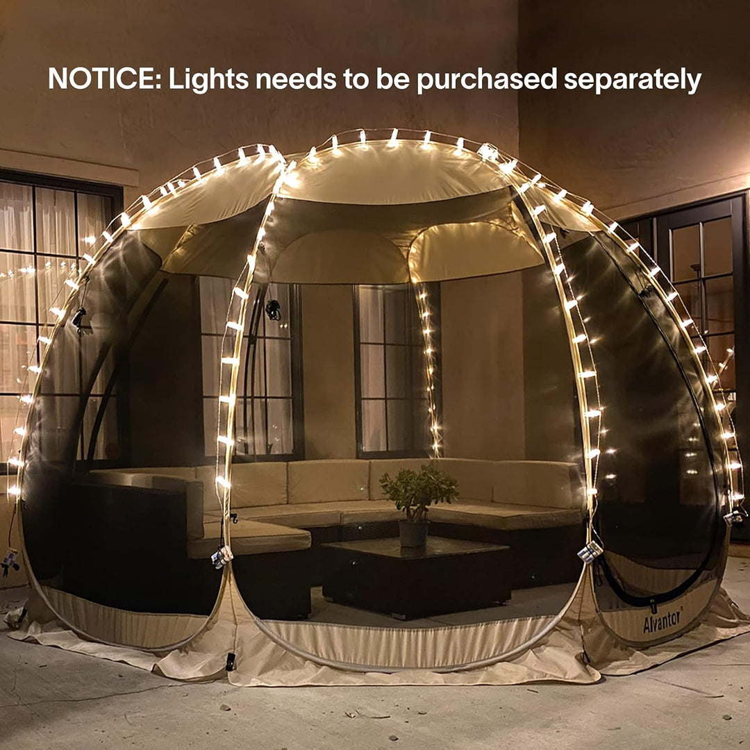 Alvantor Pavillon Screen House für 6, 10, 15 Personen, Pop-Up-Iglu-Zelt mit Moskitonetz an den Seite