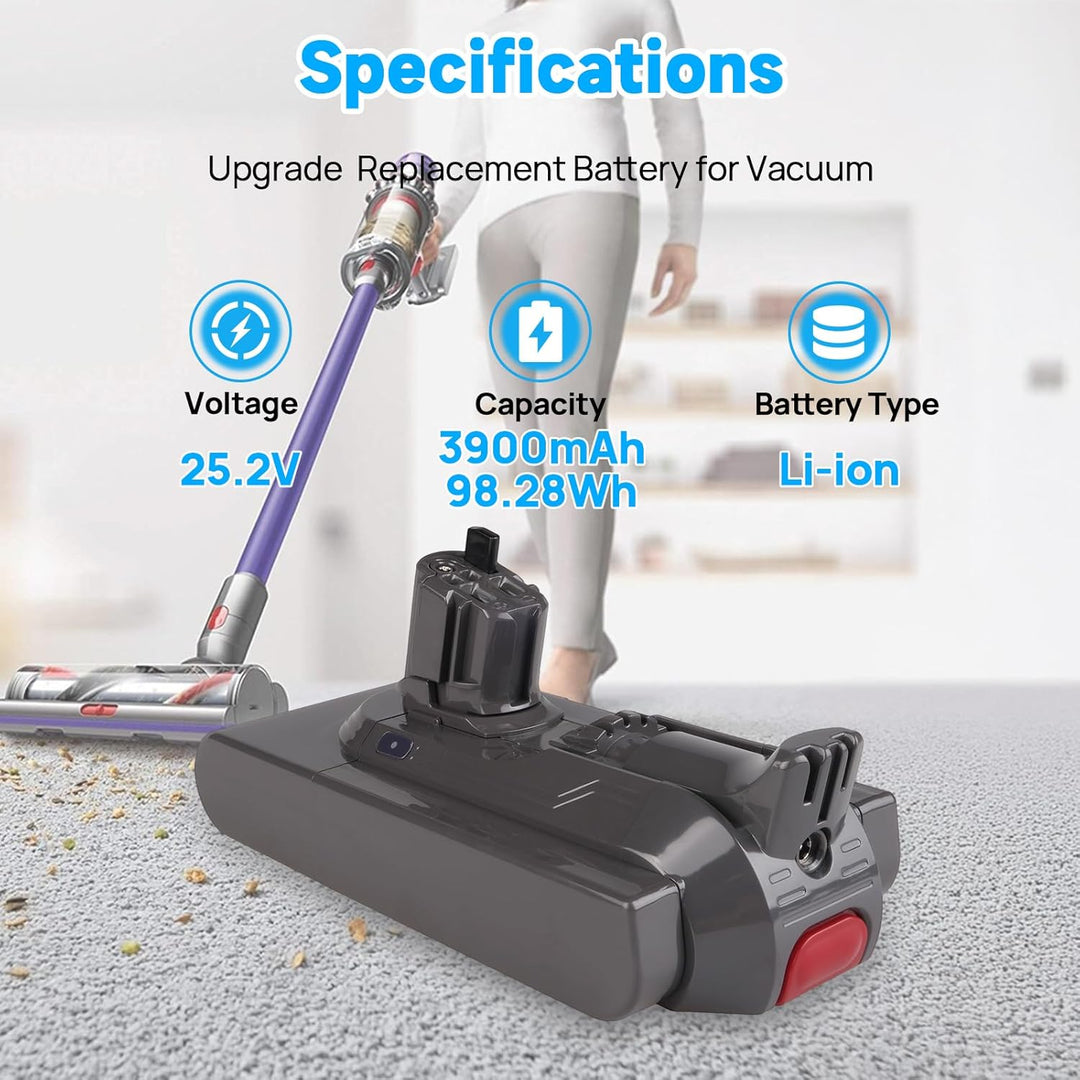 25,2 V 3900 mAh Click-In Akku Kompatibel mit Dyson V11 V15 SV15 SV16 SV18 V11 Torque Drive V11 Outsi