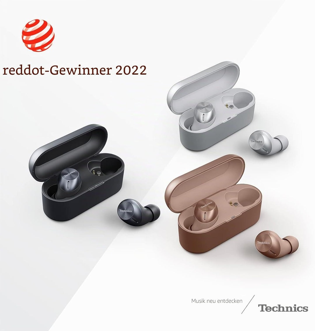 Technics EAH-AZ40E-N In-ear Kopfhörer Bluetooth, bequemer Kopfhörer mit integriertem Mikrofon, anpas