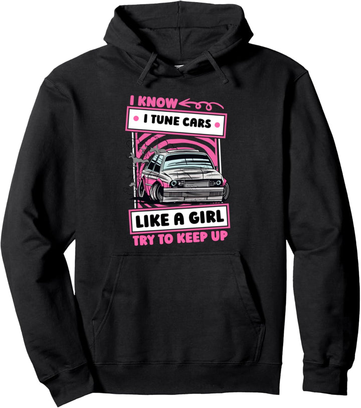 Tuning Mädchen Schrauber Kfz Motor Mechaniker Hubraum Tuner Pullover Hoodie
