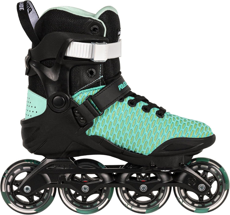 Powerslide Inline Skates Phuzion Xenon Arctic 80, in Schwarz/Grün für Damen, 80mm/83A Rollen, ABEC 7