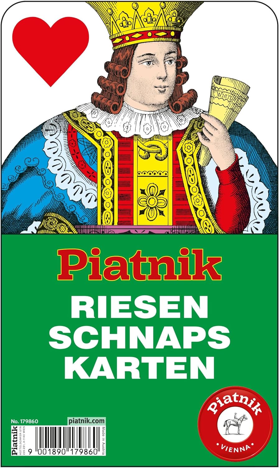 Piatnik 1798 Riesenschnapskarten Franz 24 Bl, Rot und Blau