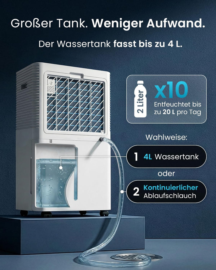 Pro Breeze OmniDry Luftentfeuchter mit App &amp; WLAN, 20L in 24h Entfeuchtungsleistung - Luftentfeuchte