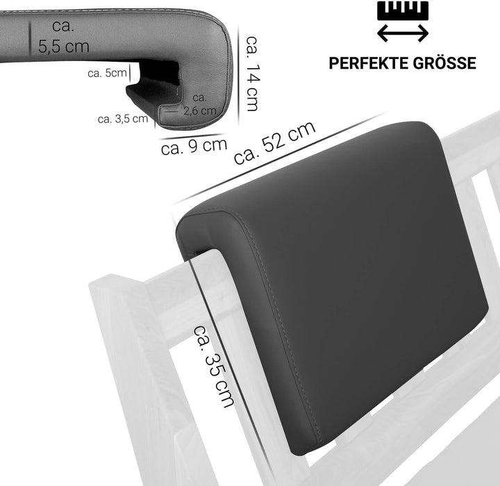 Staboos 2er Set Leder Polsterkissen, Steckkissen für Bettkopfteil zum einhängen, Rückenlehne für Bet