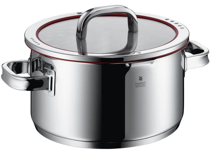 WMF Function 4 Kochtopf gross 24cm, Glasdeckel, Fleischtopf Induktion 5,7l, Cromargan Edelstahl poli