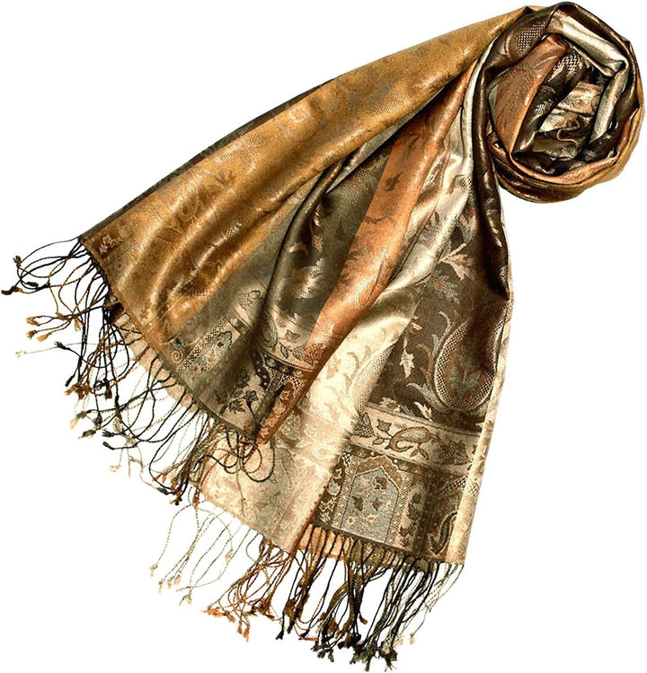 Lorenzo Cana Pashmina Damenschal Schaltuch jacquard gewebt aus 100% Seide 70 x 190 cm Paisleymuster