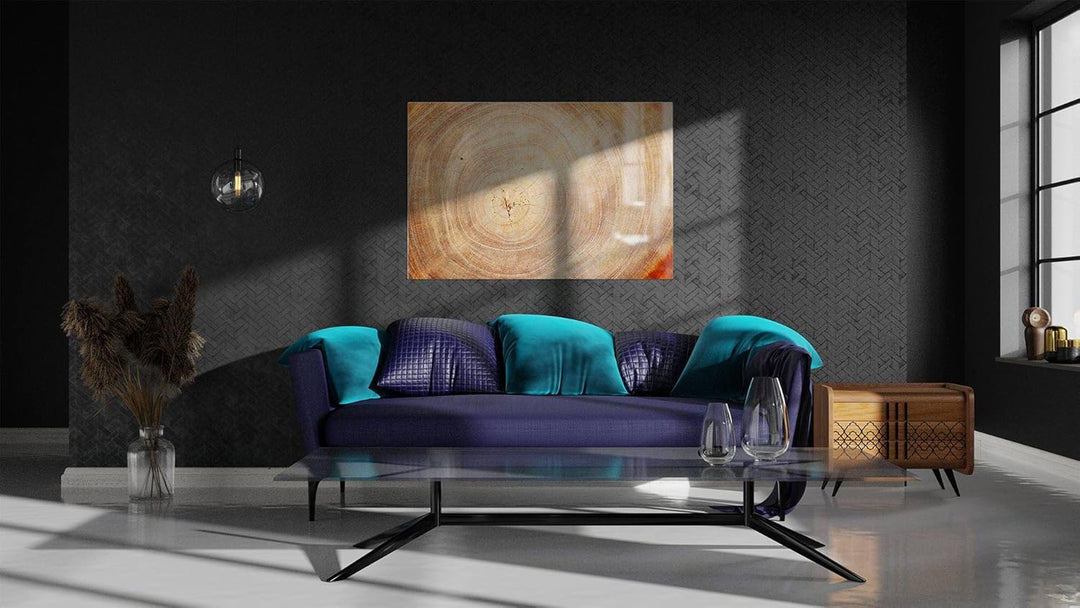 ALLboards Glas Magnettafel Baumstamm Natur Baumkern 60x40cm Glasbild Memoboard aus Glas Glastafel mi