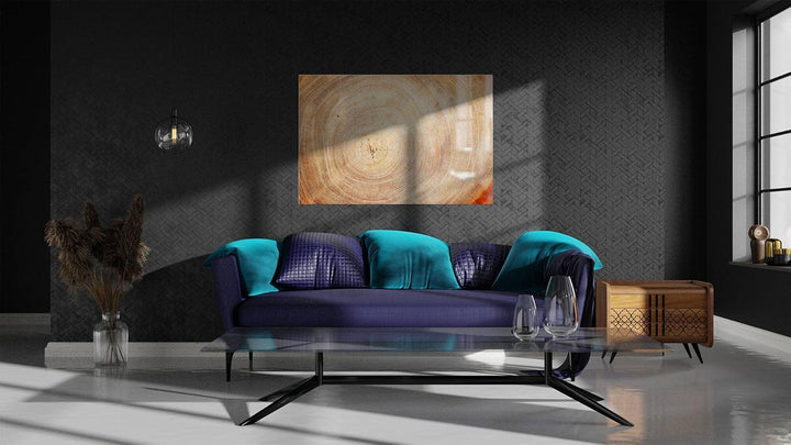 ALLboards Glas Magnettafel Baumstamm Natur Baumkern 60x40cm Glasbild Memoboard aus Glas Glastafel mi