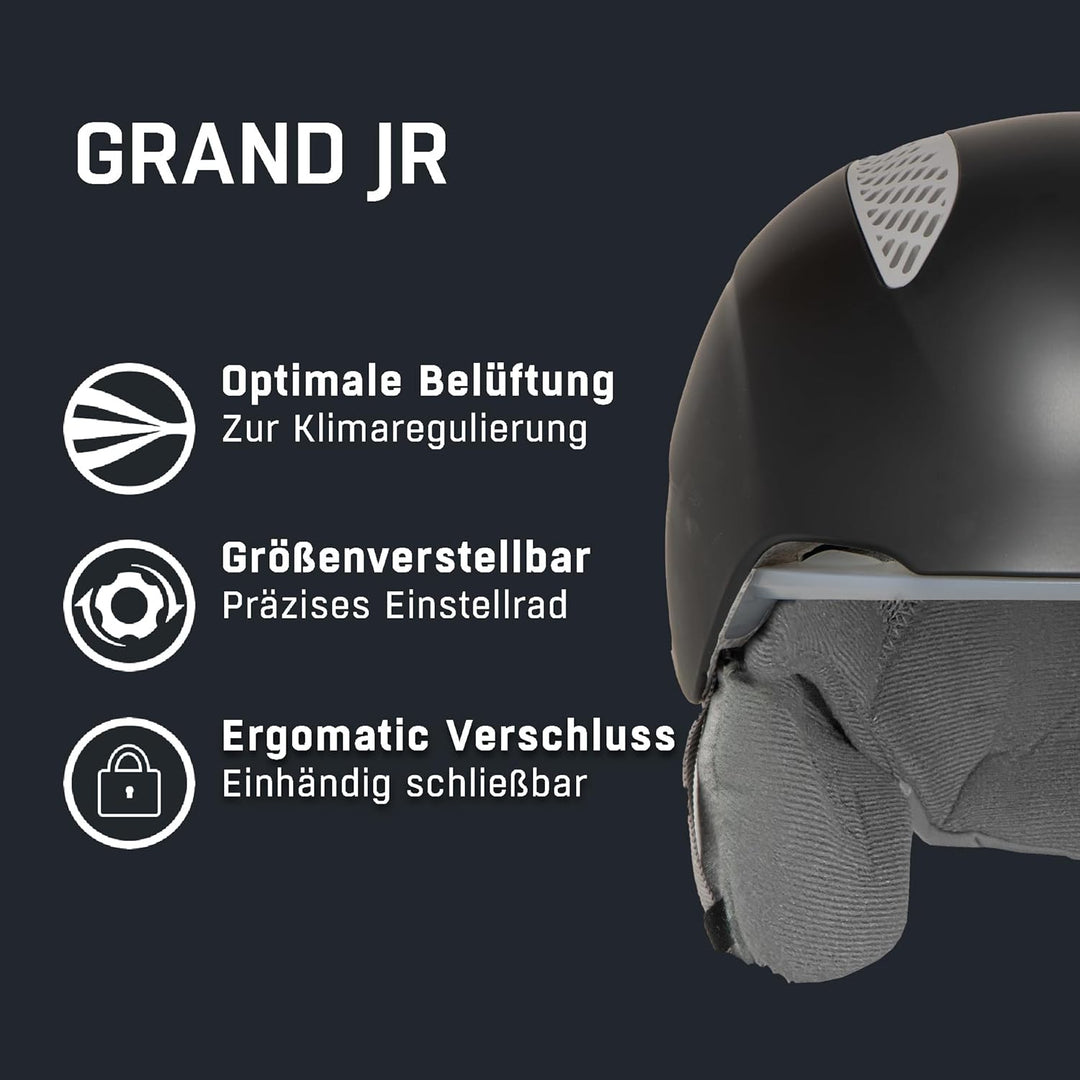 ALPINA GRAND JR - Sicherer, Leichter, Stossabsorbierender & Individuell Anpassbarer Skihelm Für Kind