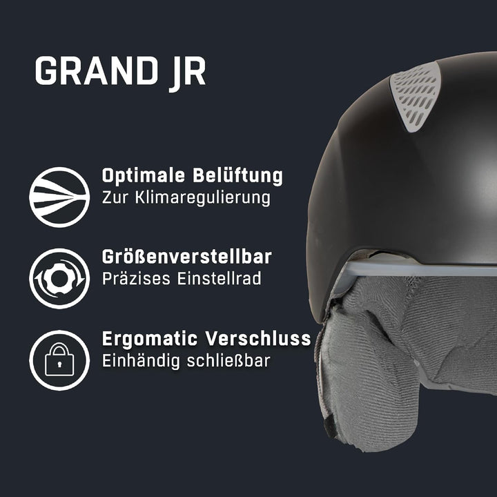 ALPINA GRAND JR - Sicherer, Leichter, Stossabsorbierender & Individuell Anpassbarer Skihelm Für Kind